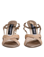 Dolce & Gabbana Beige Keira Slingback Heels Sandals Shoes - EU37/US7 - Sandals