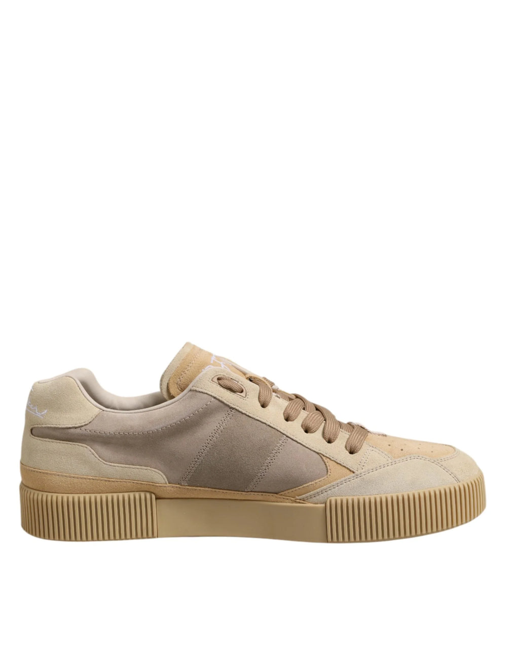 Dolce & Gabbana Beige Leather Low Top Lace Up Sneakers Shoes - EU46/US13 - Sneakers