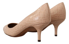 Dolce & Gabbana Beige Leather Pointed Heels Pumps Shoes - EU36.5/US6 - Heels