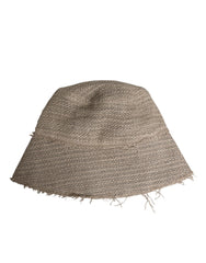 Dolce & Gabbana Beige Linen Wide Brim Bucket Hat - 58 cm|M