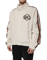 Dolce & Gabbana Beige Logo Applique Cotton Corduroy Full Zip Jacket - IT50 | L - Track Jackets
