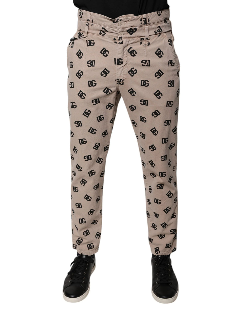 Dolce & Gabbana Beige Logo Cotton Skinny Denim Jeans - IT50 | L - Jeans