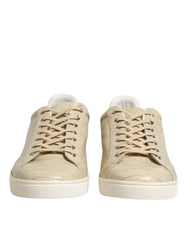 Dolce & Gabbana Beige London Low Top Leather Sneakers Shoes - EU43/US10