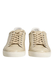 Dolce & Gabbana Beige London Low Top Leather Sneakers Shoes - EU43/US10 - Sneakers