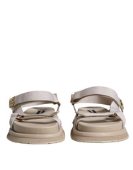Dolce & Gabbana Beige Nappa Devotion Strap Men Sandals Shoes - EU44/US11 - Sandals