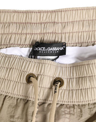 Dolce & Gabbana Beige Nylon Beachwear Men Boxer Short Swimwear - IT3 | XS - Swim Boxers