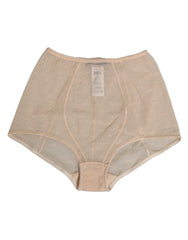 Dolce & Gabbana Beige Nylon High Waist Girdle Panty Underwear - IT2 | S - High Waisted Briefs