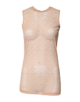 Dolce & Gabbana Beige Nylon Logo Monogram Sleeveless Tank Top - IT2 | S - Tank Tops