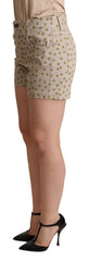 Dolce & Gabbana Beige Polka Dots Denim Cotton Stretch Shorts - IT40|S - Short Trousers
