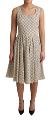 Dolce & Gabbana Beige Polka Dotted Cotton A-Line Dress - Dresses