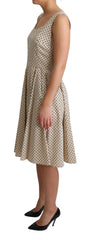 Dolce & Gabbana Beige Polka Dotted Cotton A-Line Dress - Dresses