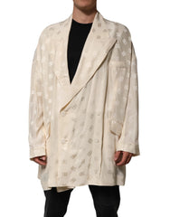 Dolce & Gabbana Beige Polyester Logo Monogram Coat Jacket - IT50 | L - Overcoats
