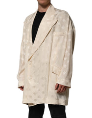 Dolce & Gabbana Beige Polyester Logo Monogram Coat Jacket - IT50 | L - Overcoats