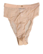 Dolce & Gabbana Beige Sheer Mesh High Waist Panty Underwear - Briefs