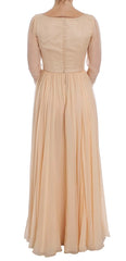 Dolce & Gabbana Beige Silk Ball Gown Full Length Dress - IT40|S - Dresses