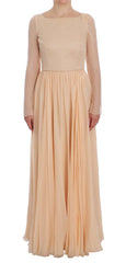 Dolce & Gabbana Beige Silk Ball Gown Full Length Dress - IT40|S - Dresses