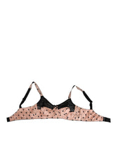 Dolce & Gabbana Beige Silk Heart Print Soft Cup Bra Underwear - IT2 | S - Bras