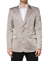 Dolce & Gabbana Beige Silk Single Breasted Jacket Men Blazer - IT50 | L