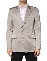 Dolce & Gabbana Beige Silk Single Breasted Jacket Men Blazer - IT50 | L