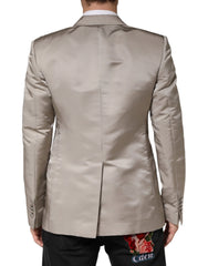 Dolce & Gabbana Beige Silk Single Breasted Jacket Men Blazer - IT50 | L