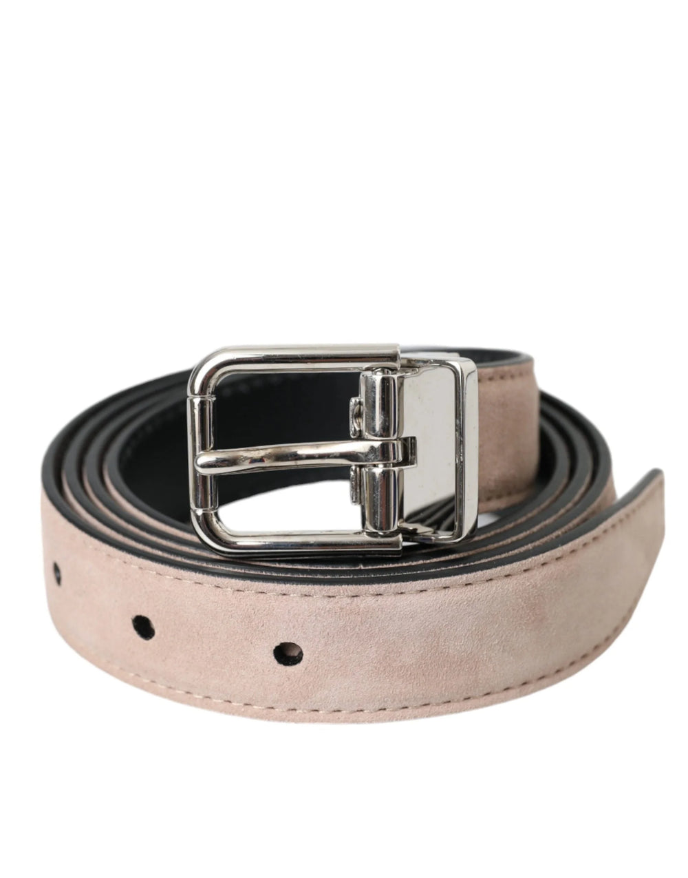 Dolce & Gabbana Beige Suede Leather Silver Buckle Belt Men - 105 cm / 42 Inches - Belts