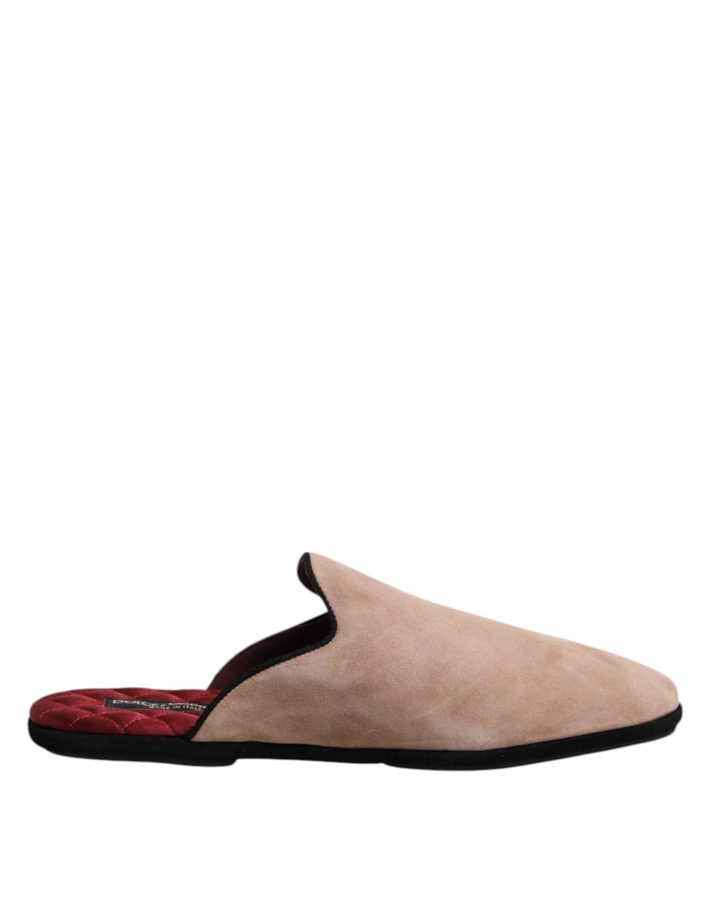Dolce & Gabbana Beige Suede Leather Slides Flat Slipper Shoes - EU43/US10 - Flats