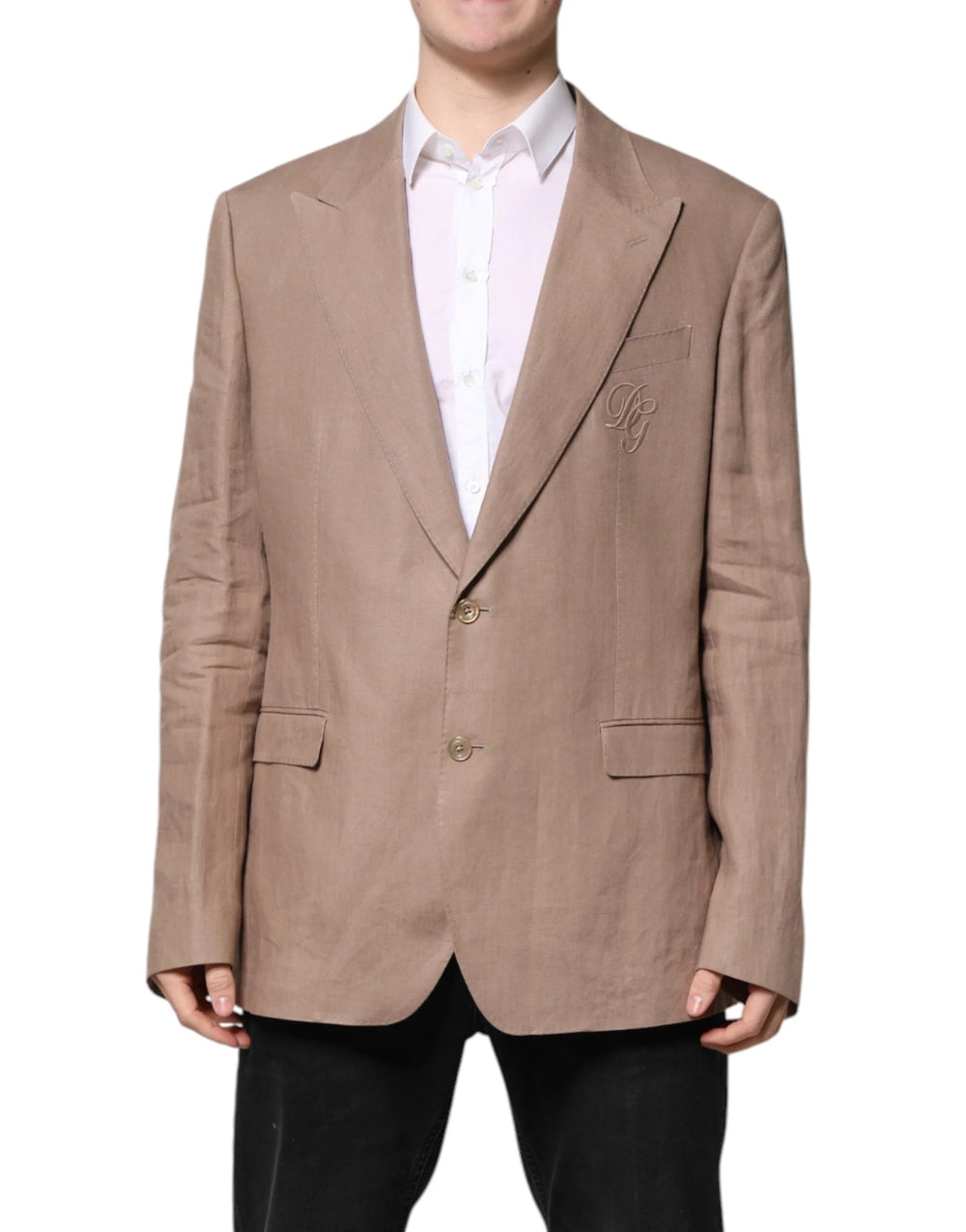 Dolce & Gabbana Beige TAORMINA Single Breasted Coat Blazer - IT58 | 3XL - Sport Jackets