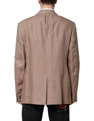 Dolce & Gabbana Beige TAORMINA Single Breasted Coat Blazer - IT58 | 3XL - Sport Jackets