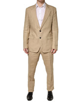 Dolce & Gabbana Beige TAORMINA Single Breasted Formal 2 Piece Suit - IT52 | XL