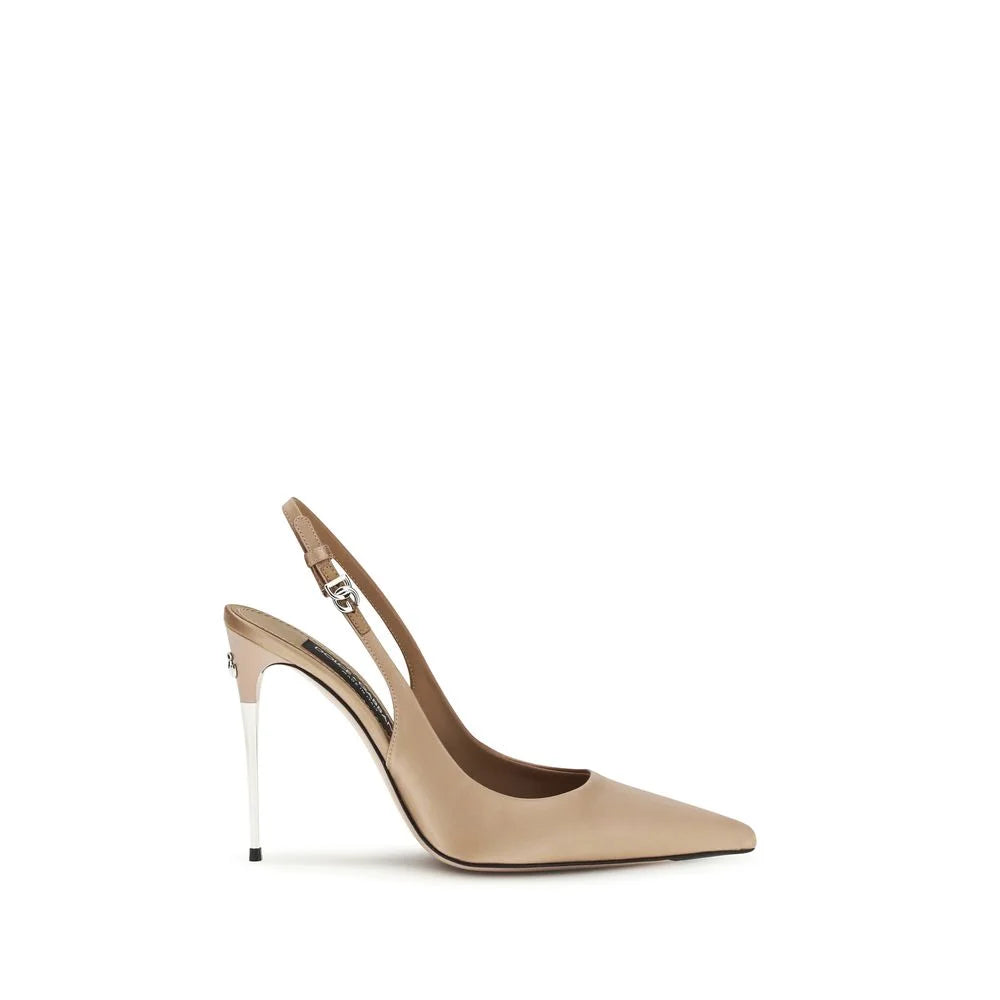 Dolce & Gabbana Beige Viscose High Heel Pumps - EU37.5/US7.5