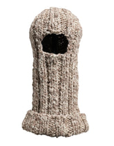 Dolce & Gabbana Beige Wool Knitted Ski Mask Balaclava Hat - Balaclavas