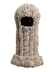Dolce & Gabbana Beige Wool Knitted Ski Mask Balaclava Hat - Balaclavas