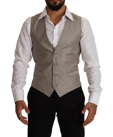 Dolce & Gabbana Beige Wool Single Breasted Waistcoat Vest - IT48 | M - Vests
