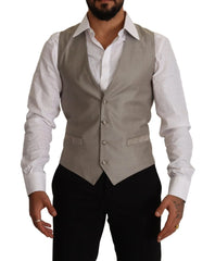 Dolce & Gabbana Beige Wool Single Breasted Waistcoat Vest - IT48 | M - Vests