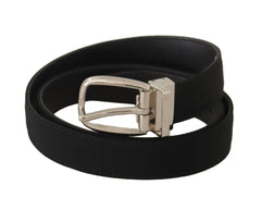 Dolce & Gabbana Belt Black Calf Leather Silver Tone Metal Buckle - Belts