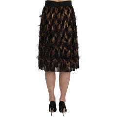 Dolce & Gabbana Bicolor Silk Midi Skirt - IT40