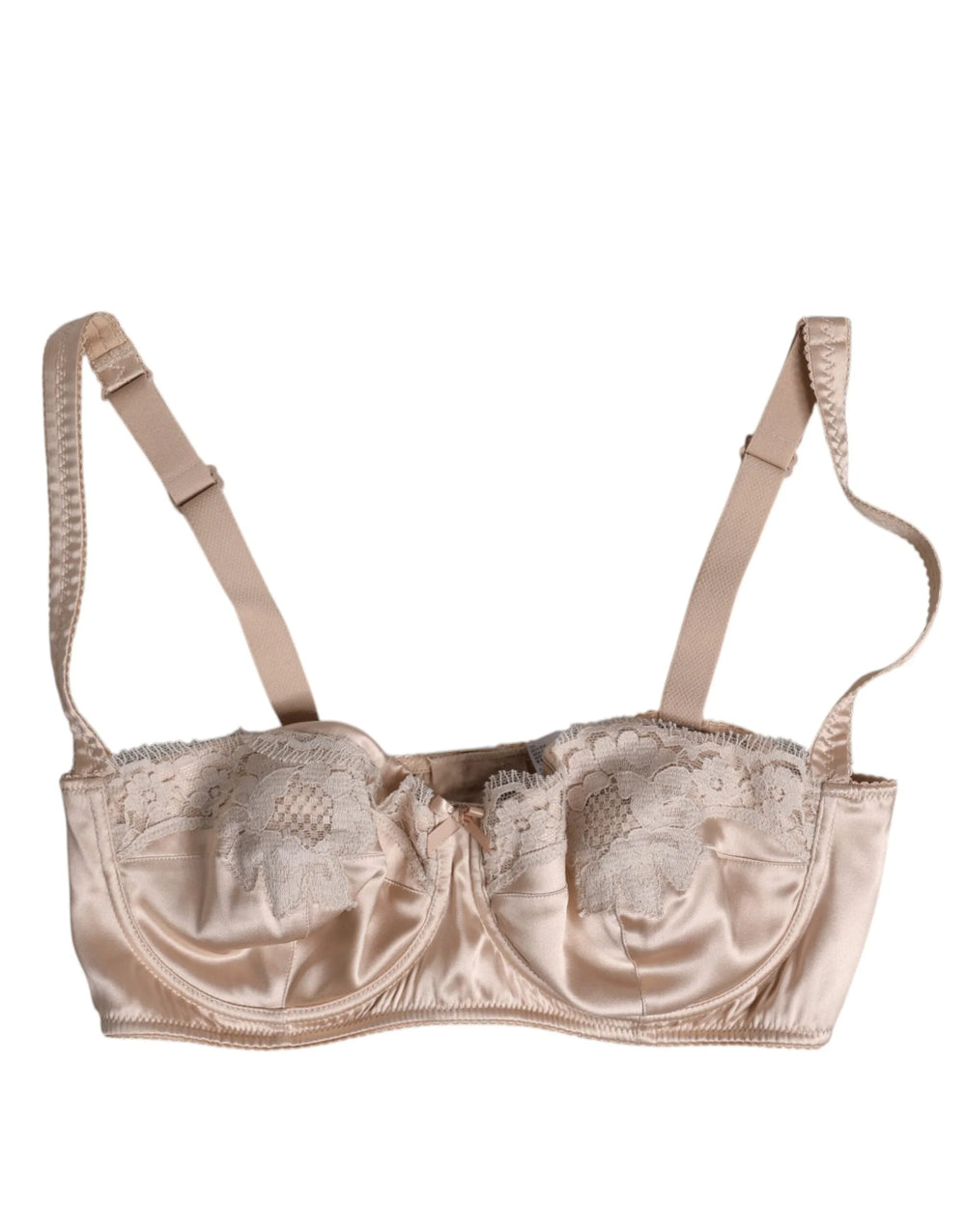 Dolce & Gabbana Biege Silk Underwired Balconette Bra Underwear - Bras