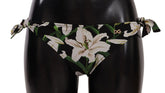 Dolce & Gabbana Bikini Bottom Black Lily Print Swimsuit Swimwear - IT5 | XL - Classic Bikinis