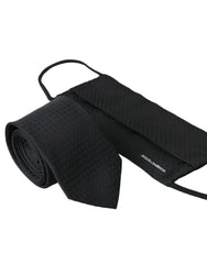 Dolce & Gabbana Black 100% Silk Adjustable Necktie Face Mask - Neckties