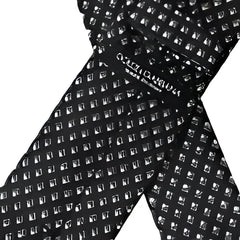 Dolce & Gabbana Black 100% Silk Patterned Adjustable Men Tie - Neckties