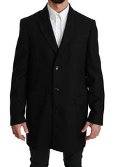 Dolce & Gabbana Black 100% Wool Jacket Coat Blazer - IT50 | L - Sport Jackets
