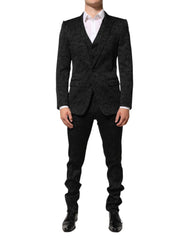 Dolce & Gabbana Black 3 Piece Brocade Jacquard Suit MARTINI - IT46 | S - Suits