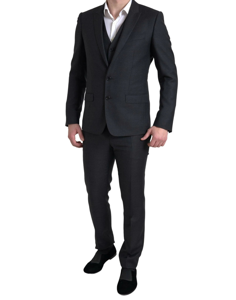 Dolce & Gabbana Black 3 Piece Single Breasted MARTINI Suit - Pant Suits