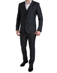 Dolce & Gabbana Black 3 Piece Single Breasted MARTINI Suit - Pant Suits