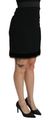 Dolce & Gabbana Black A-line High Waist Mini Viscose Skirt - Skirts