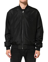 Dolce & Gabbana Black Acetate Full Zip Bomber Men Jacket - IT54 | XL - Bomber Jackets
