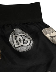 Dolce & Gabbana Svarta Antika Myntmönstrade Herr Boxershorts - IT3 | XS