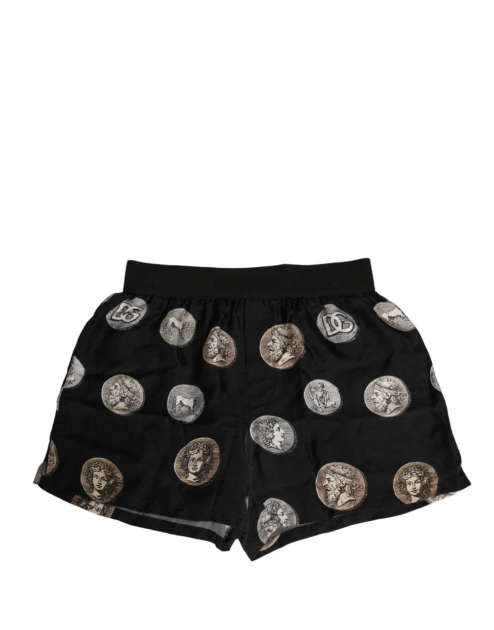 Dolce & Gabbana Svarta Antika Myntmönstrade Herr Boxershorts - IT3 | XS