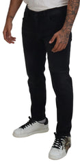 Dolce & Gabbana Black Angel Embroidery Skinny Denim Jeans - IT52 | L - Jeans