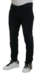 Dolce & Gabbana Black Angel Embroidery Skinny Denim Jeans - IT52 | L